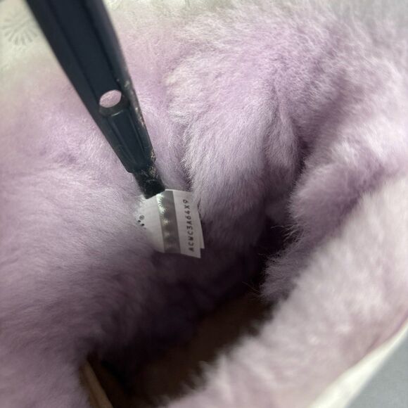 New Women's Sz 8 UGG Boots Bailey Bow Metallic LRFG Lavendar Fog Sold Out Rare! - Picture 11 of 12